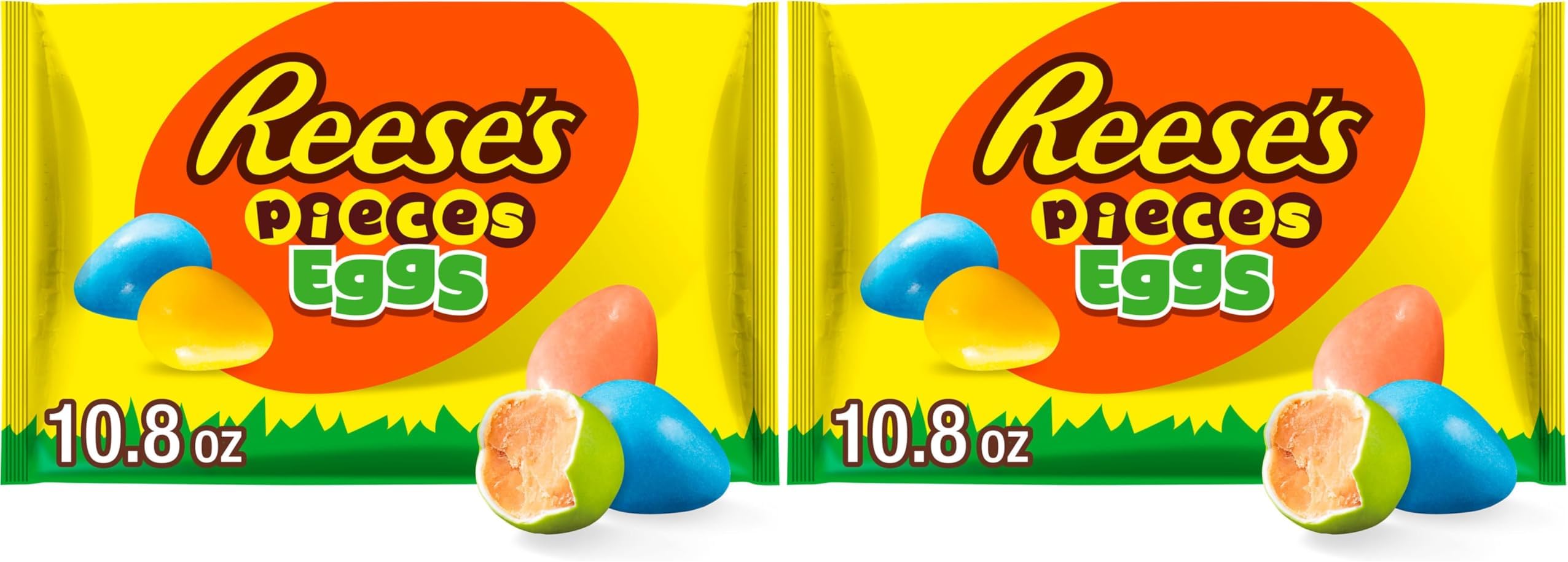 PIECES Peanut Butter Eggs, Easter Candy Bag, 10.8 oz (Pack of 2)