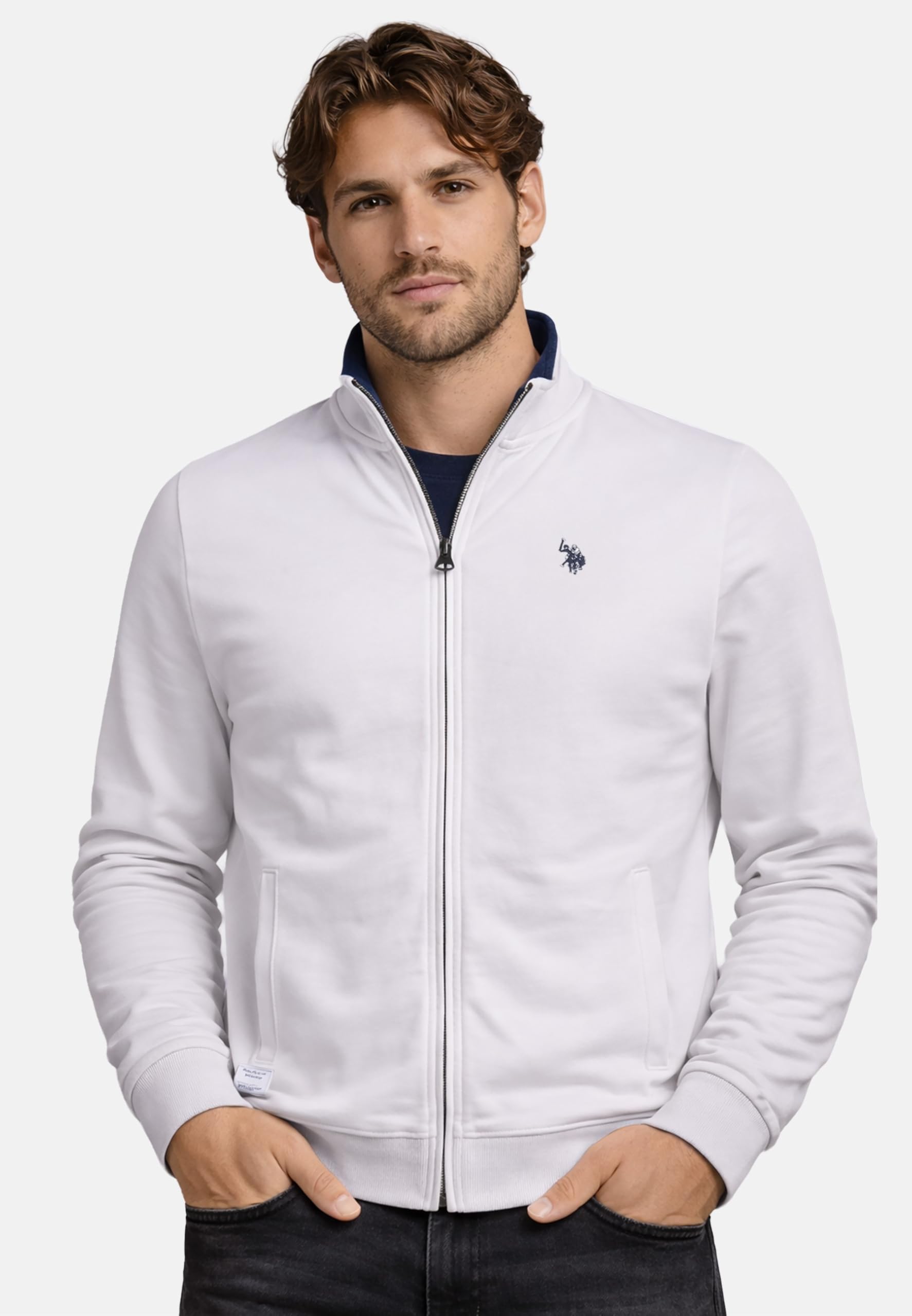U.S. POLO ASSN. Herren Sweatjacke (S-XXL) 100% Baumwolle, Stehkragen, Langarm P028 - 2