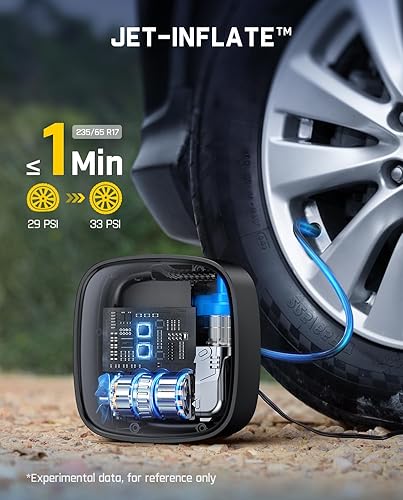 Miniatura 2 de Fanttik Compresor de aire portátil X9 SE para neumáticos de automóvil, accesorios para automóvil, bomba automática de 12 V CC con manómetro digital