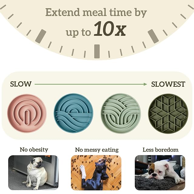 Foto 2 de 7 de OHMO Cuenco de alimentación lenta para perros y gatos, antideslizante con ventosa