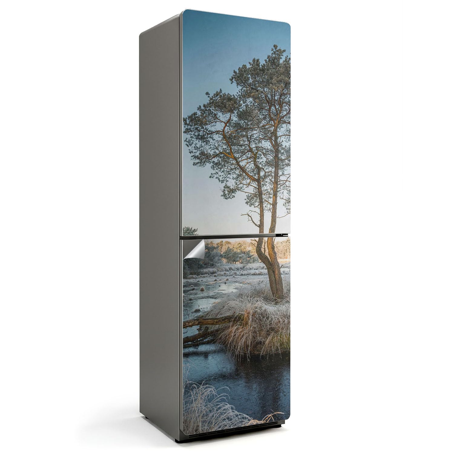 Sticker frigo d'hiver haut de gamme pour une cuisine elegante et protegee