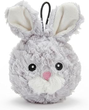 petlou Squeak Toys for Aggressive Chewers Small Medium Breed Chew Toys,Fetch Ball Indoor Ball Toys,Sqeaky Dog Toys 4" EZ Squeaky Rabbit