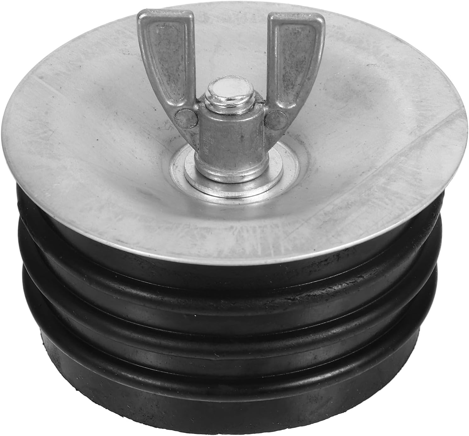 3 Inch Sewer Pipe Plug Mechanical Test Drain Twist Plug with Galvanized Steel Screw and Black Rubber Seal Pool and Sink Drain Access Cover
