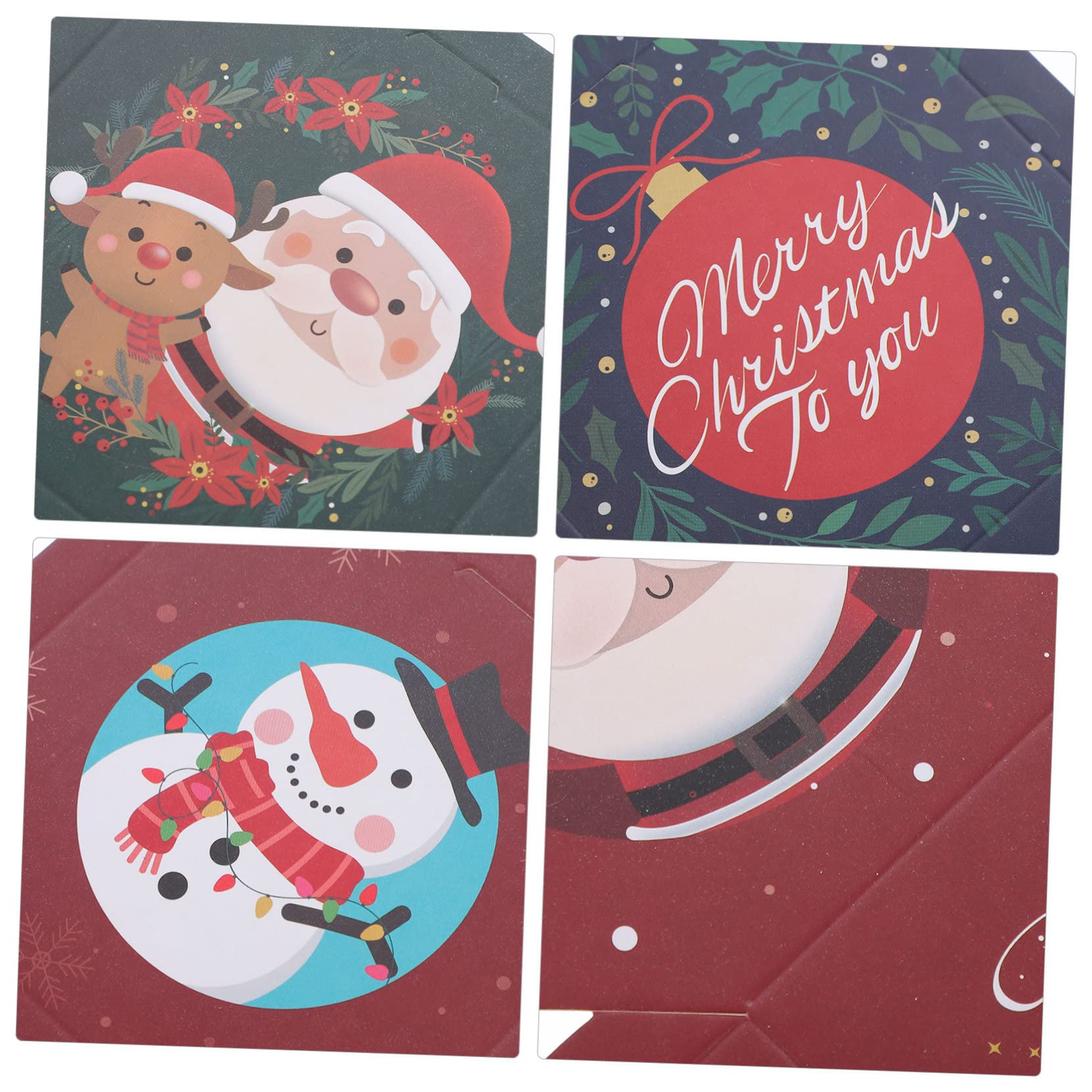 FOMIYES 60 Piezas Caja De De Navidad Cajas De Papel De Dulces De Navidad Cajas De Galletas Navideñas Cajas De Carton Con Asas Decoraciones De De Favor De