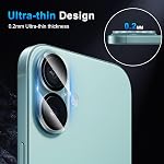 Camera Lens Protector (3 Pack) Compatible with iPhone 16 6.1" & iPhone 16 Plus 6.7" Camera Lens Cover Protection, 9H Tempered Glass, HD Clear Anti-Scratch [Black Edge]