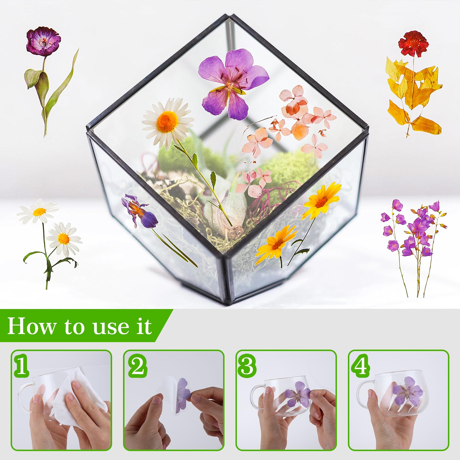 6 Adesivi A Forma Di Girasole In Vinile PET – Decalcomanie Floreali Trasparenti, Impermeabili, Per Scrapbooking, Bottiglie E Diari