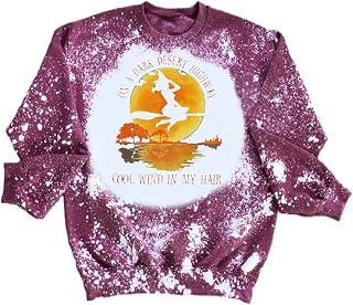 YuzRong Women Tops Long Sleeve Women Casual Halloween Print Shirt Sweatshirt Round Neck Soft Pullover Long Sleeve Top Quick Drying Walking Travelling Wear