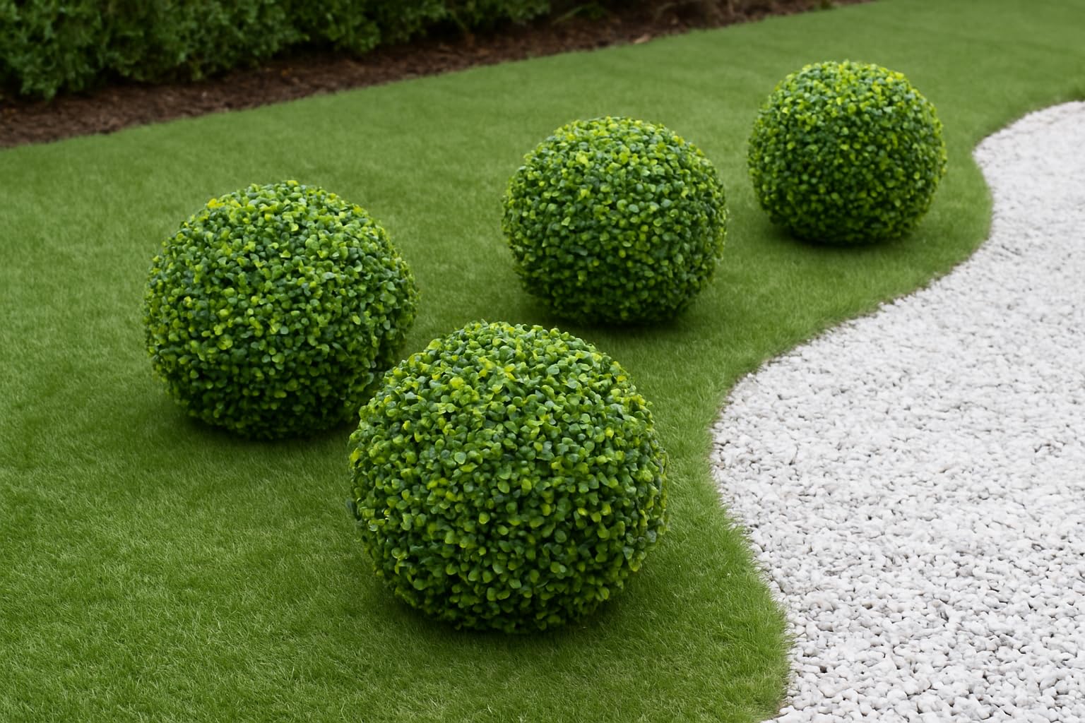 Buxus - Bola de boj sintética para decoración de jardín, color verde (28 cm)