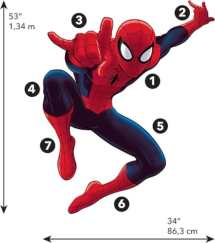 Miniatura 2 de RoomMates Marvel Ultimate Spider-Man - Calcomanías de pared gigantes para despegar y pegar por RoomMates, RMK4831GM, rojo, azul, amarillo