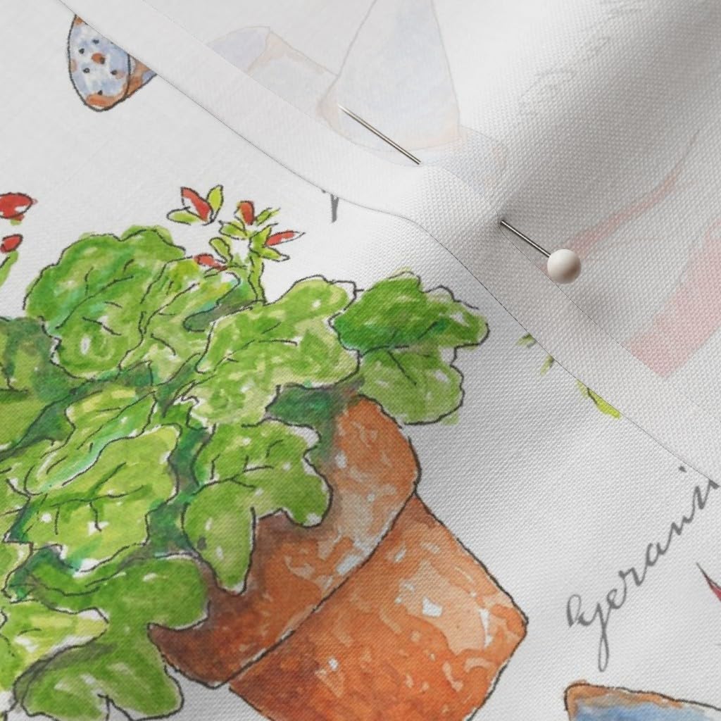 Spoonflower Fabric - Garden Gardening Tools Gardens Spring Farming Beets Asparagus Printed on Petal Signature Cotton Fabric Fat Quarter - Sewing Quilting Apparel Crafts Decor
