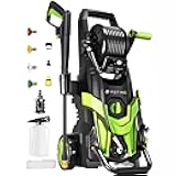2025New Pressure Power Washer 4500PSI with 4 Quick Connect Nozzles,Inlet Hose & Filter, Foam Cannon for Cars/Fences/Driveways/Patios/Home Cleaning(Green)