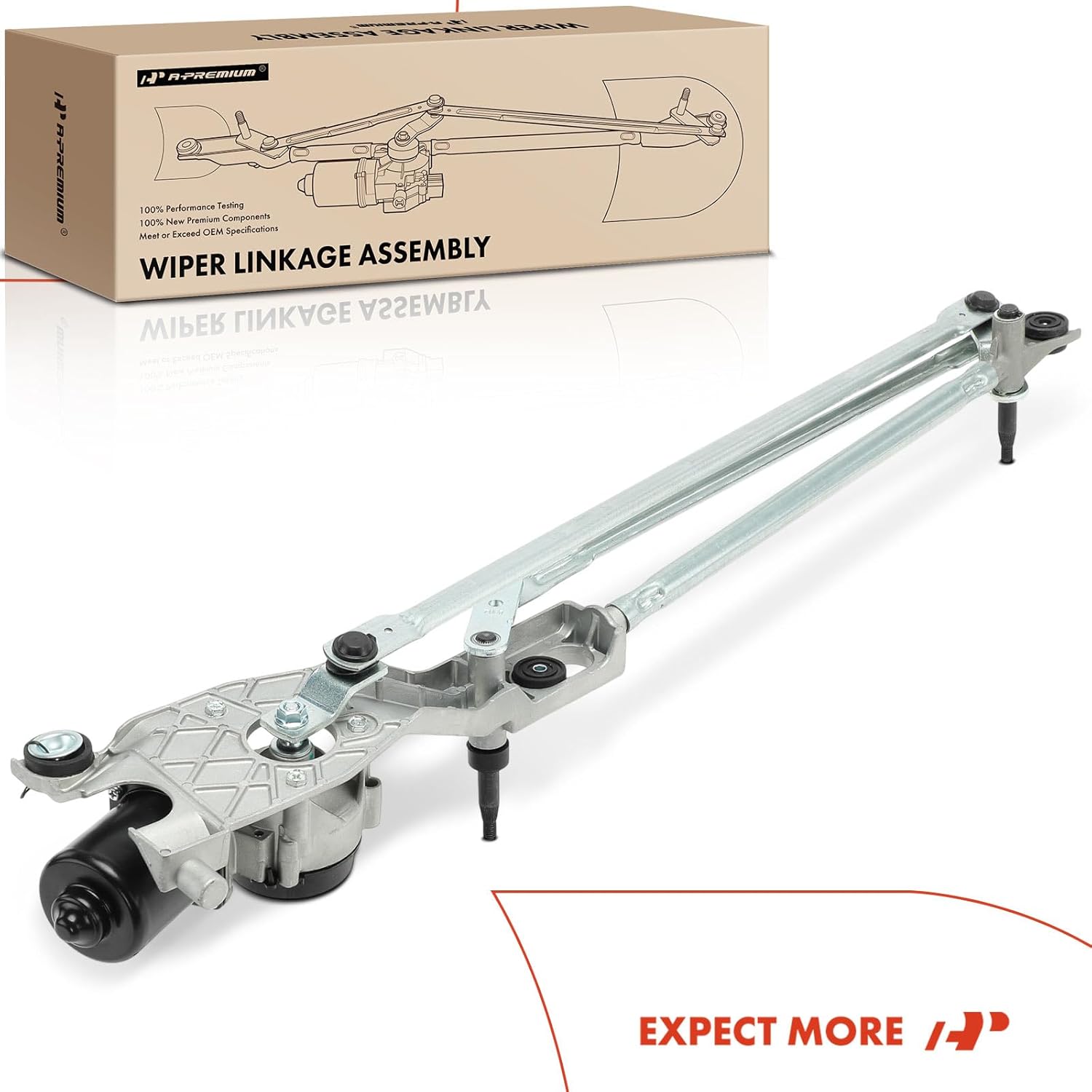 A-Premium Front Windshield Wiper Motor and Linkage Assembly Compatible with Ford Focus 2008 2009 2010 2011