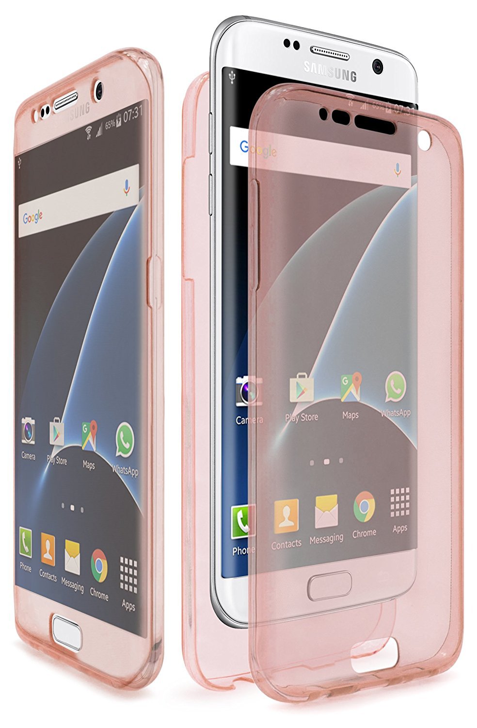 Xelcoy® 360 Degree Soft Silicone Full Body Protection Front & Back Slim Hybrid Case Cover Protector for Samsung Galaxy A5(2016) A510 - Pink