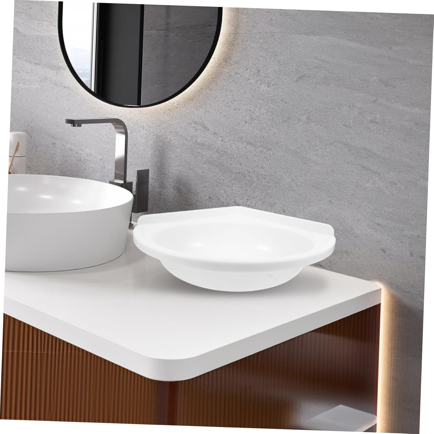 Wall-Mounted Plastic Corner Sink Triangular Design Hand Wash Basin for Bathrooms Kitchens and Restrooms Space Saving Utility Sink with Easy Installation