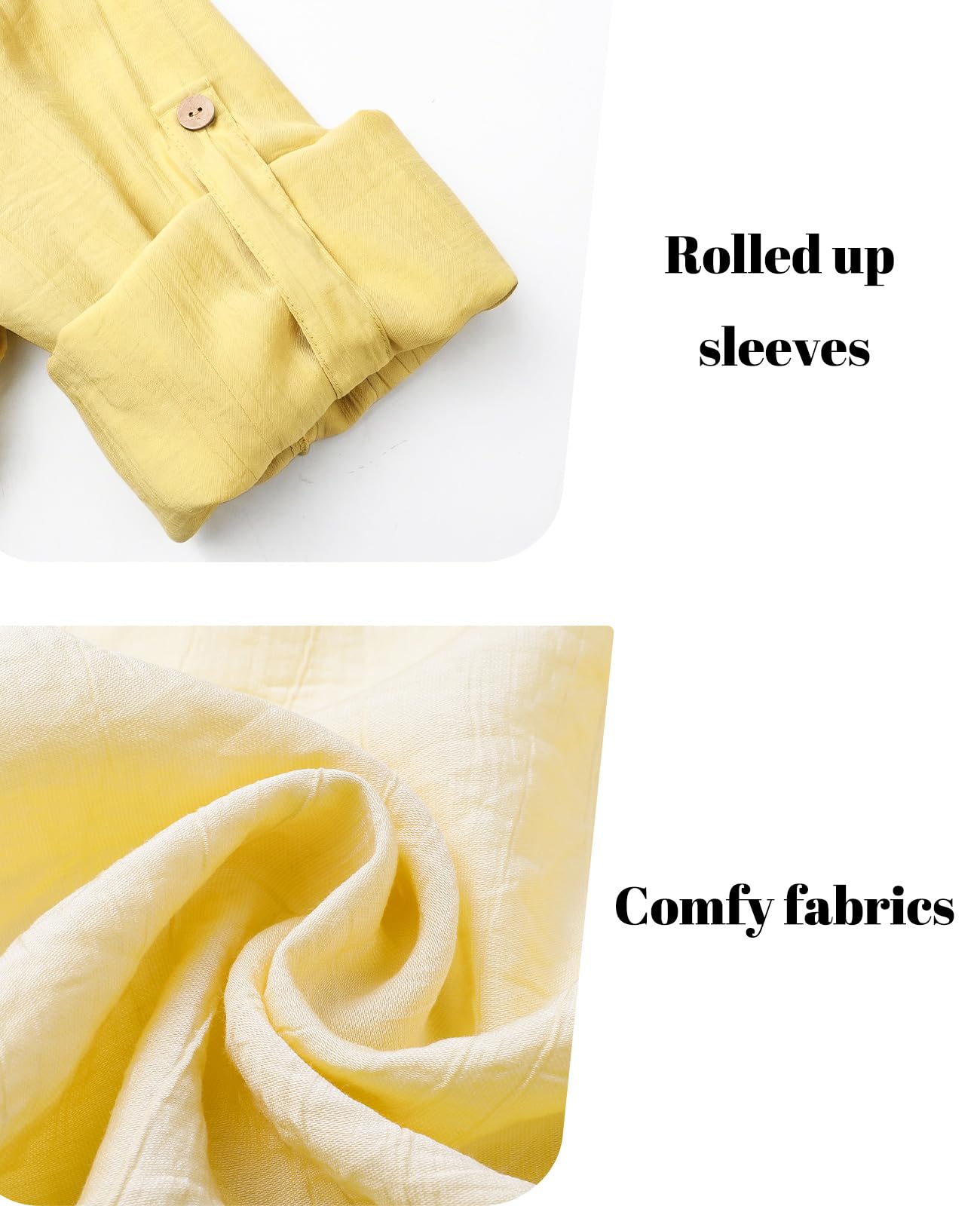 Adigaber Chándal de Manga Larga para Mujer Camisa con Botones y Holgado Cintura Alta Pierna Ancha Cordón Pantalones con Bolsillos