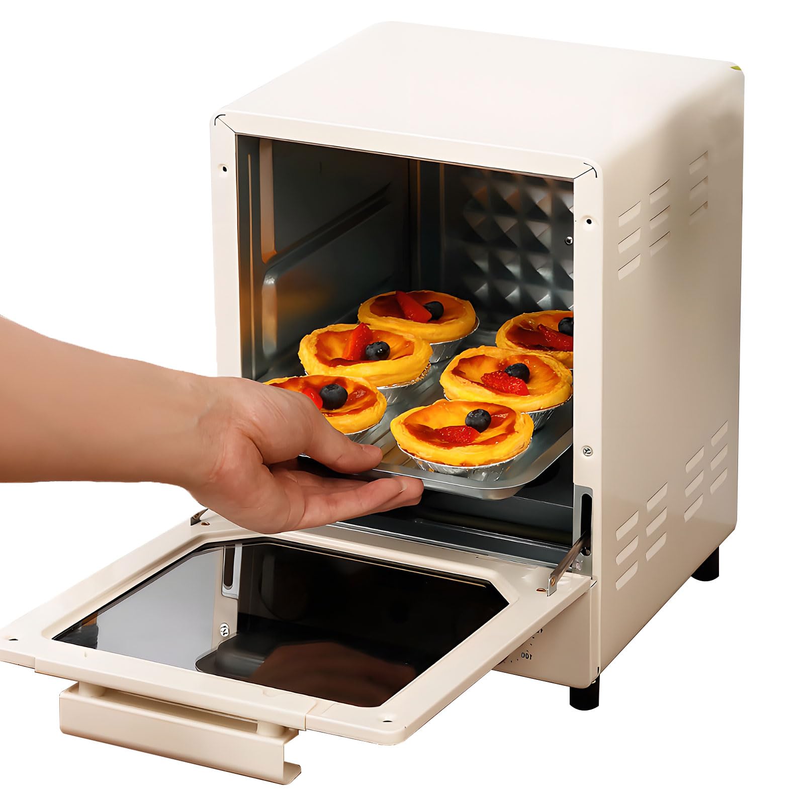 15 l Mini piekarnik, 750 W blat kuchenka i grill z 70-250 ℃ Regulowana temperatura i 60-minutowy timer, przenośna fryownia mikrofalowa do pieczenia do pieczenia grillowania