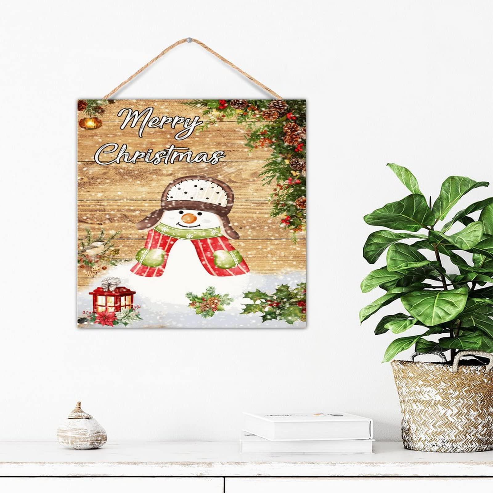 Panneau mural rustique salon pour une déco de Noël chaleureuse