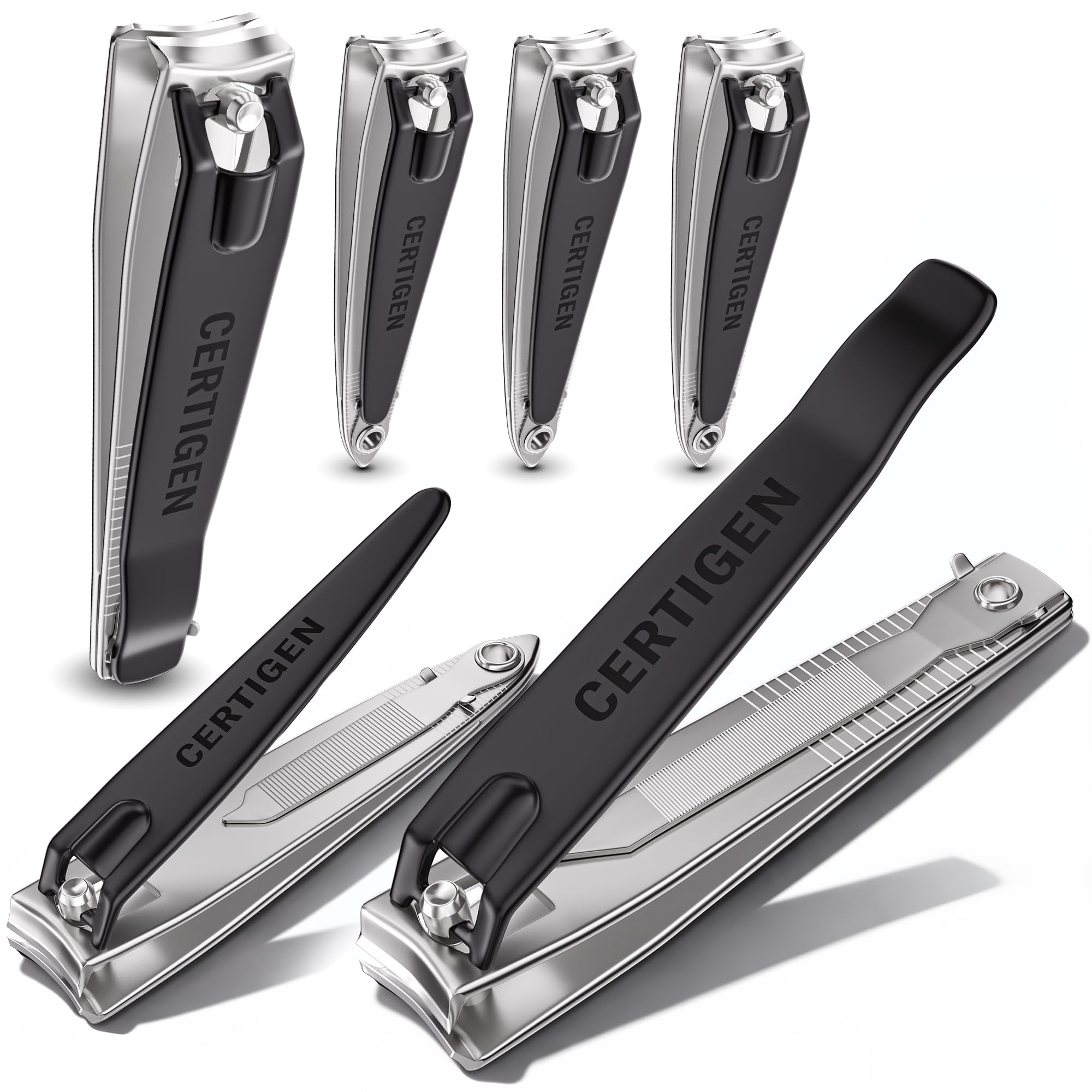 Nail Clippers Set 6 -Pack - Includes Toenail Clippers Fingernail Clipper and Finger Nail Clippers for Men and