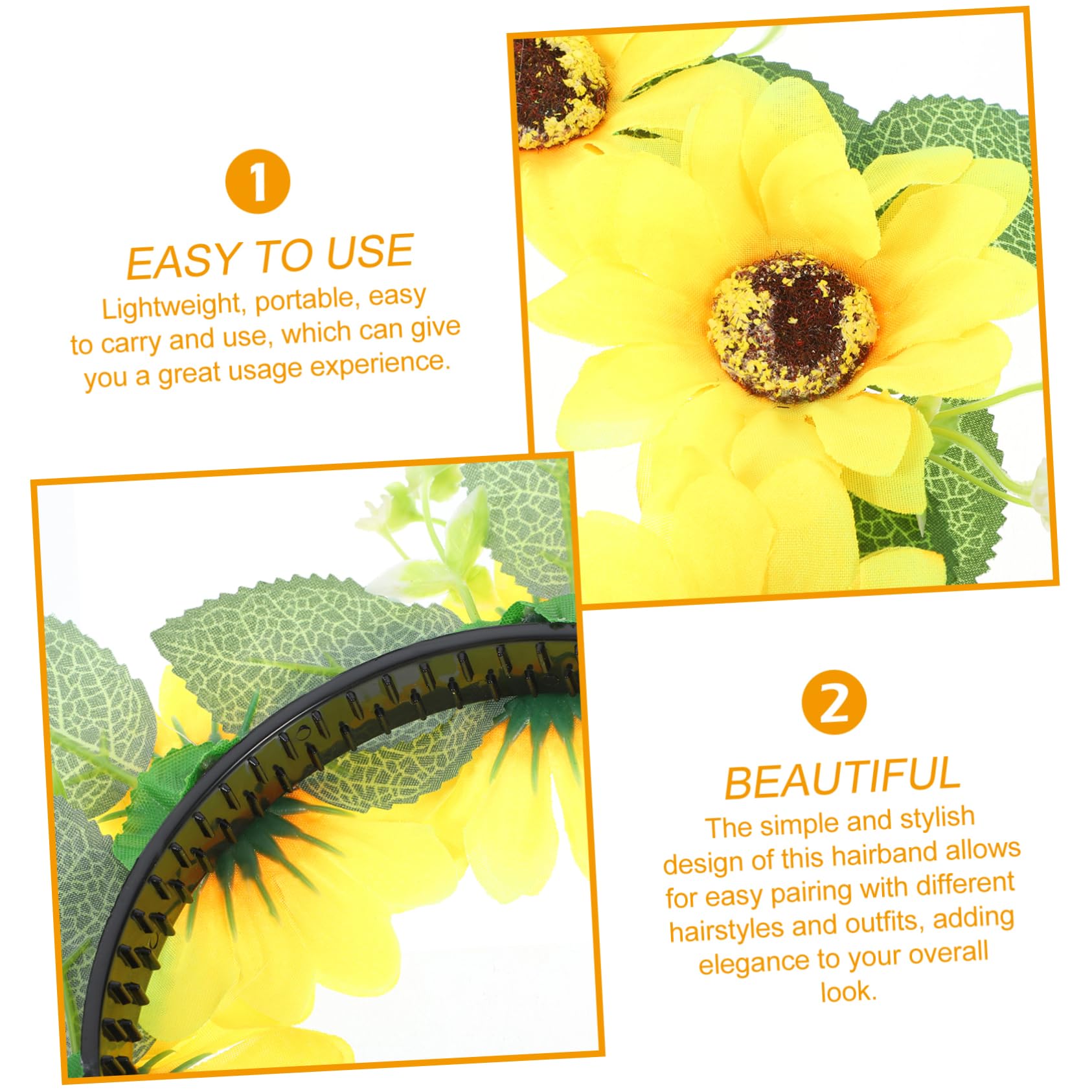FRCOLOR 5stücke Blumenkranz Haarreif Mit Sonnenblumen Für Frauen Boho Haarschmuck Für Hochzeiten Festivals Und Partys Leicht Und Komfortabel Perfektes Accessoire Zur Verschönerung
