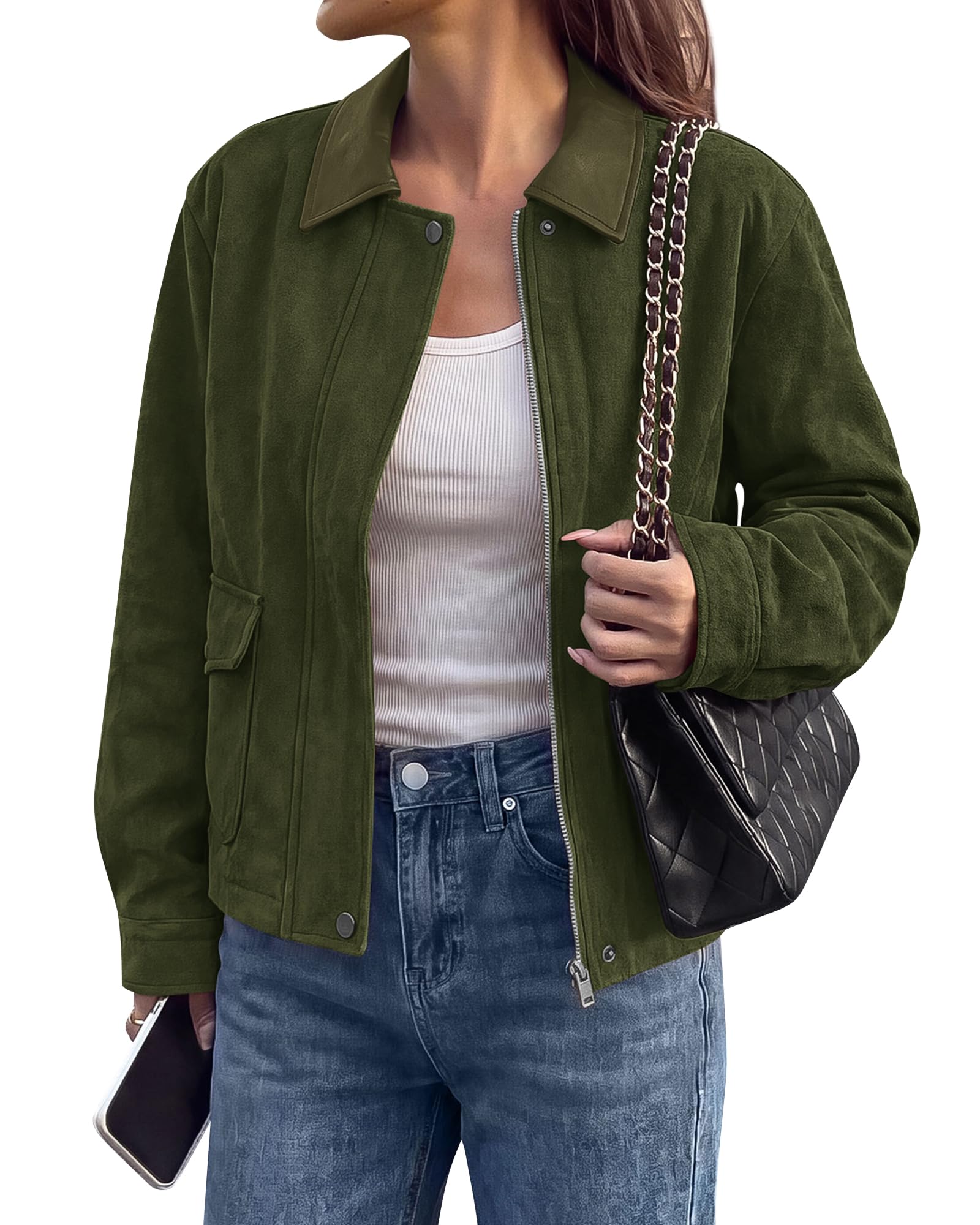 BTFBM Women's Faux Suede Jacket