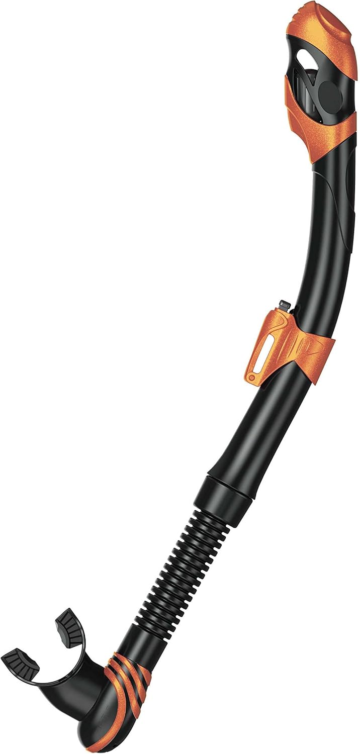 SEAC Vortex Dry Adult Scuba Diving and Snorkeling Dry Snorkel, Orange Metal, One Size (0840022003041A) : Sports & Outdoors