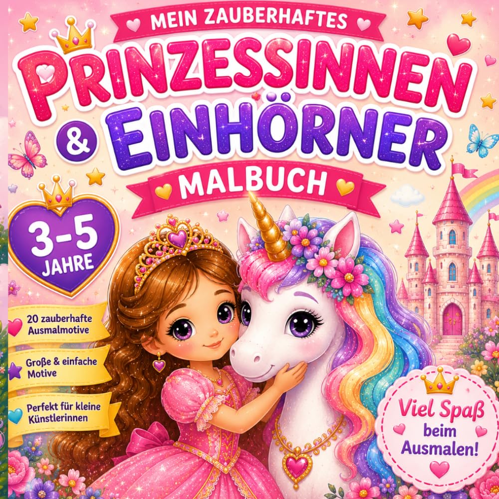 Mein zauberhaftes Prinzessinnen & Einhörner Malbuch