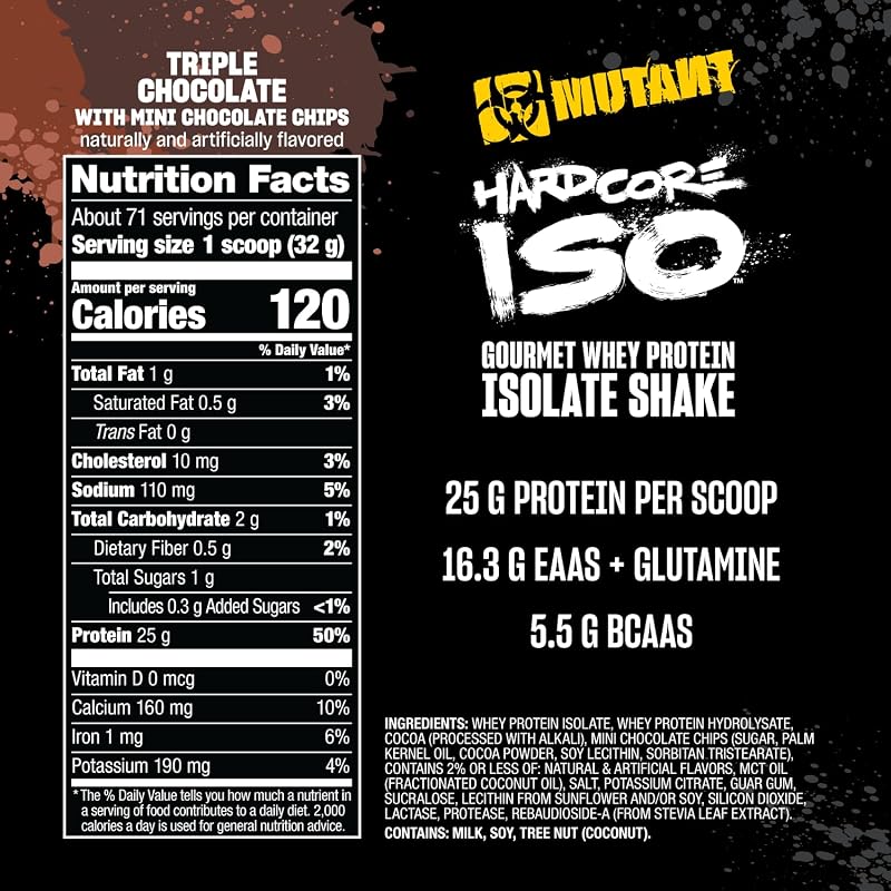 Mutant Hardcore ISO, Whey Protein Isolate, Triple Chocolate, 5 lb image 5