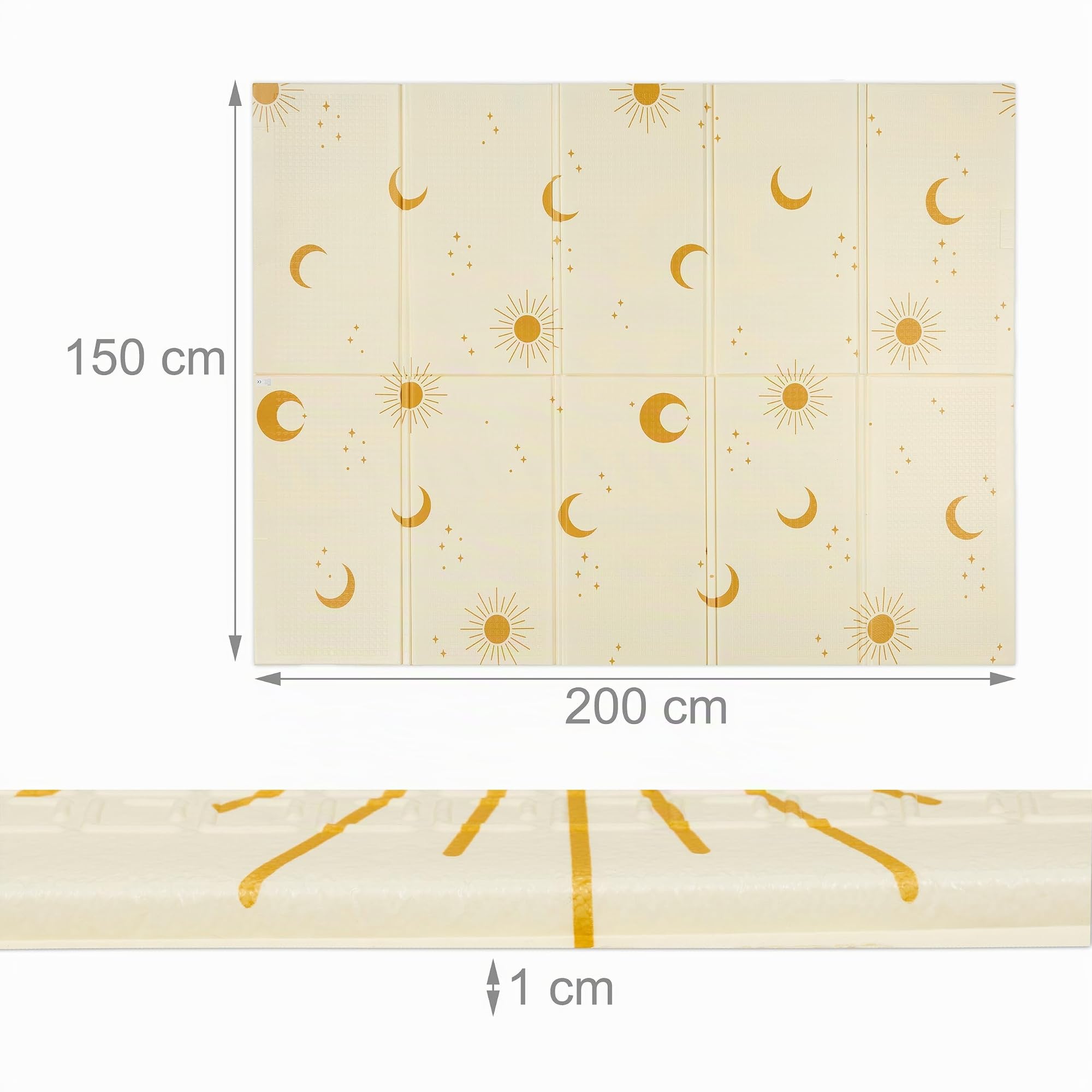 Relaxdays Tapis de Jeu, Pliable, Motifs, sans substances nocives, Mousse XPE, 200 x 150 cm, Multicolore