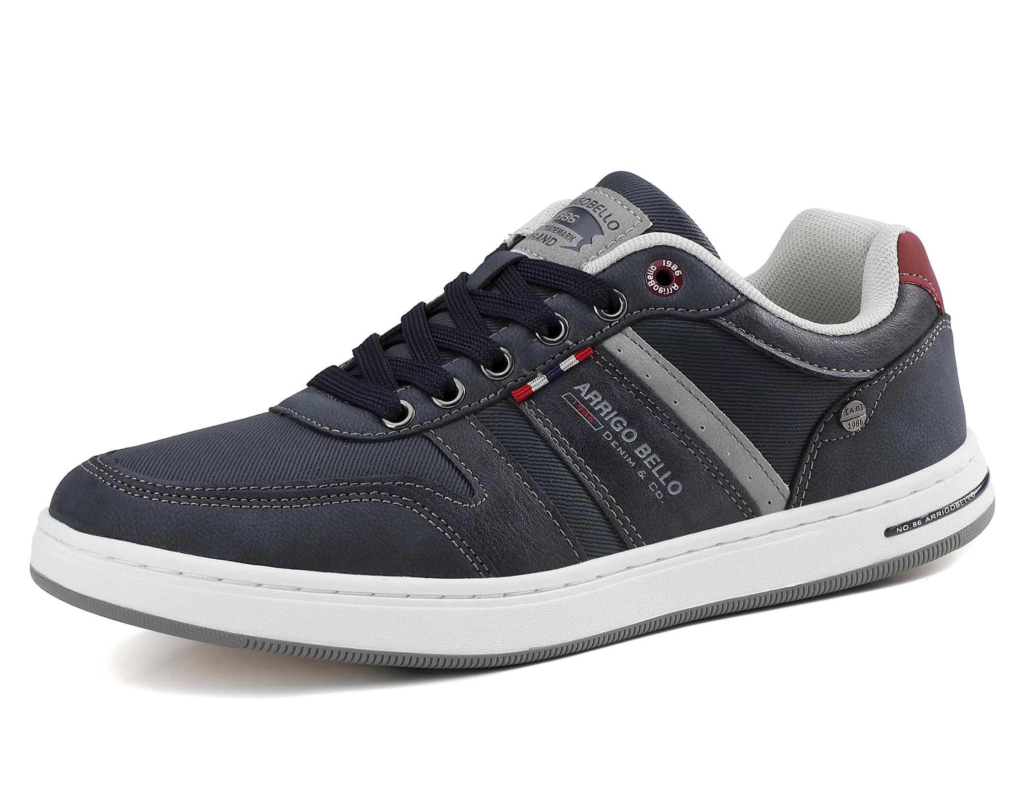 Arrigo Bello Sneakers Shoes for Men Casual Lace Up lightweight Sneaker Comfortable Leather Trainers Size 41-46 A Blue 41 EU
