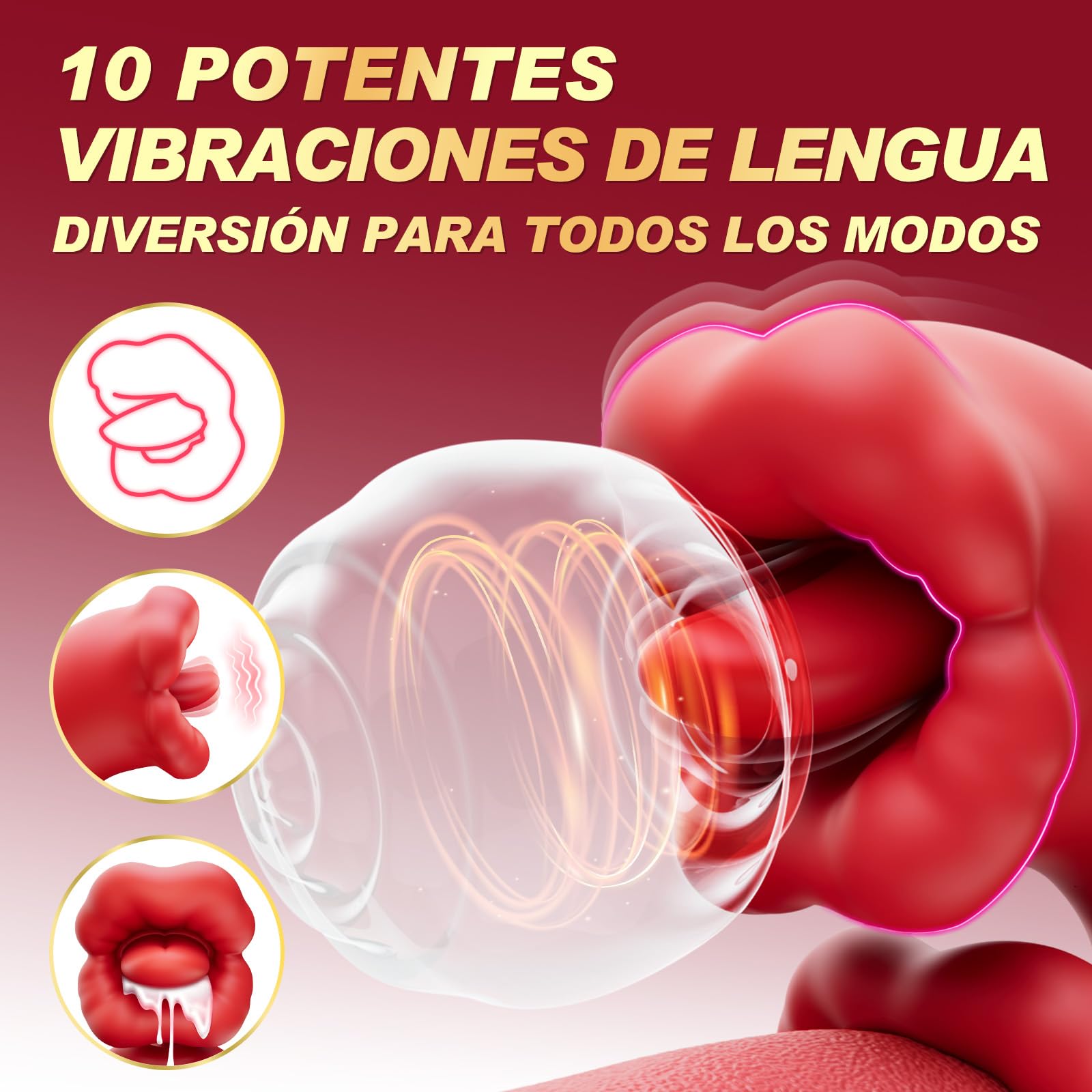 Juguetes Sexuales Para Mujeres, Vibradorador mujer Juguetes eróticos, Lengua silicona Vibrador Consoladores con vibración con 10 Vibraciones para Mujeres Parejas Juguetes Sexuales y Juegos para Adulto