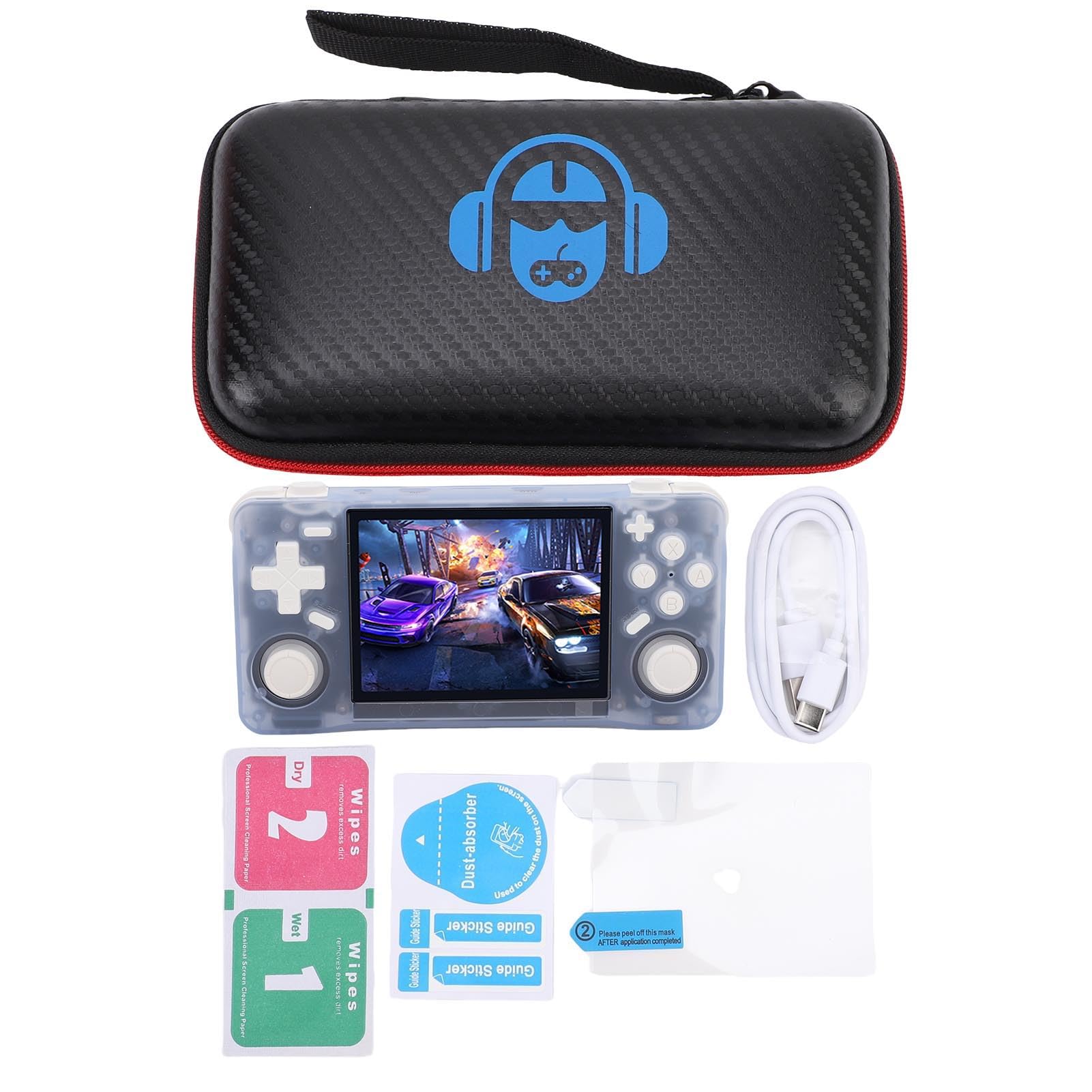 lyrlody Consola de Juegos Portátil Retro, Reproductor de Videojuegos Portátil ABS con Pantalla HD de 3,5 Pulgadas 640x480, RK3326 64 bits A35, Batería de 4000 MAh, para Fanáticos de los Juegos Retro
