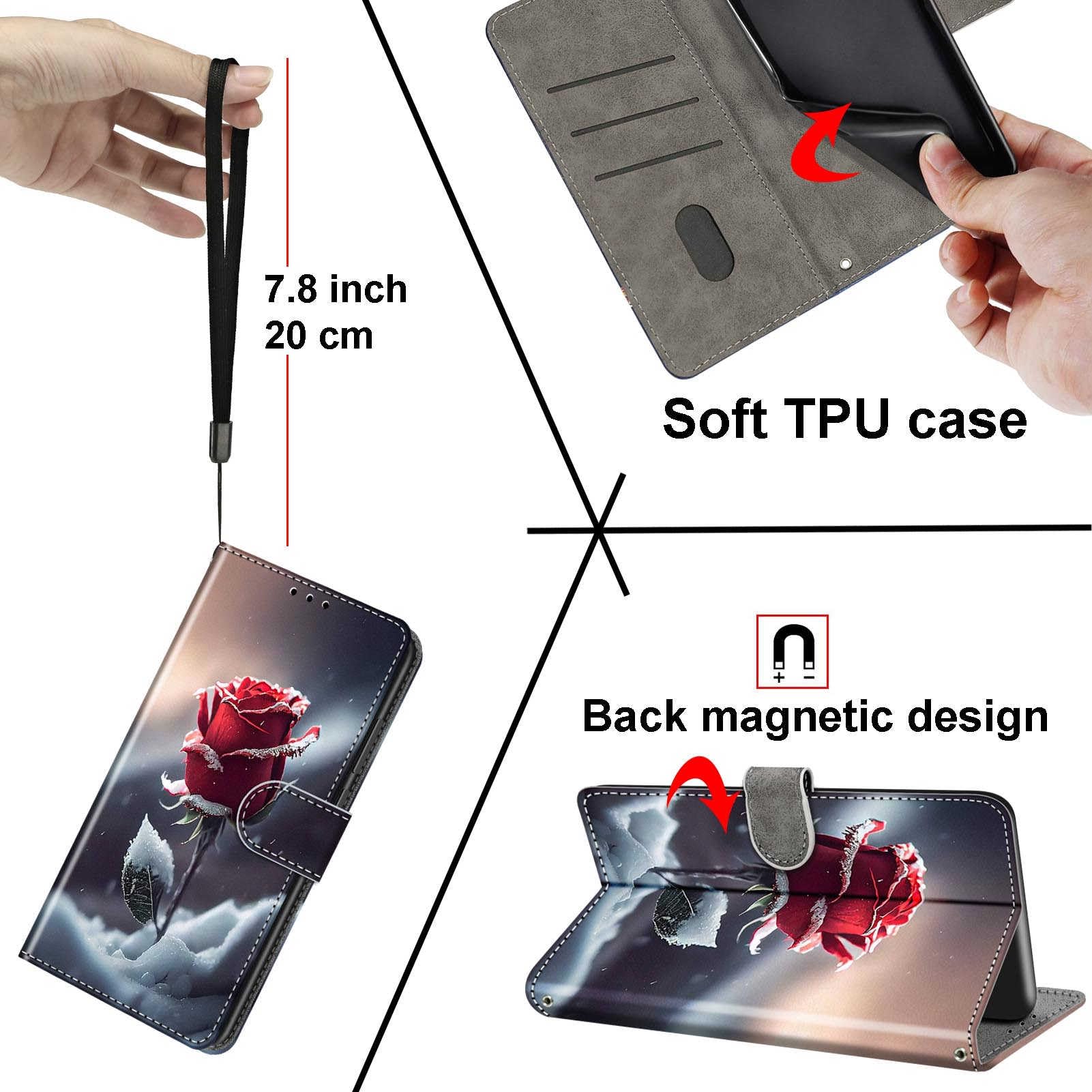 ZONNAVI Cover per Xiaomi Redmi 12, Flip Custodia Pelle PU con [Slot Cart] [ Supporto Stand] [Magnetica], Cover a Libro Portafoglio per Redmi 12 (Nero