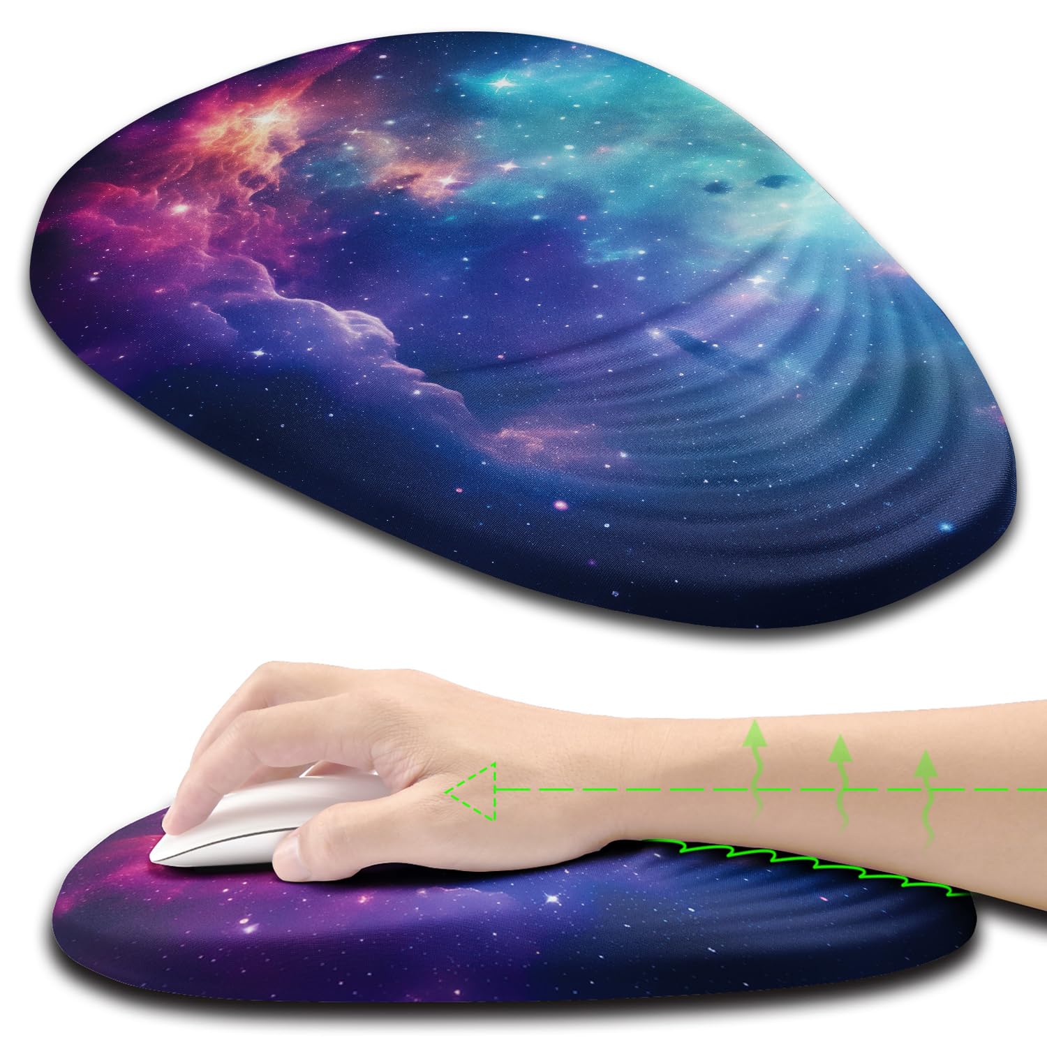 Armanza Ergonomic Mouse Pad Wrist Support, Mouse Pad with Wrist Rest, Entire Memory Foam & Non-Slip PU Base MousePads with Stepped-Wedge Design for