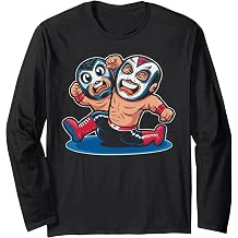 Lucha Libre Mexican Wrestler Mask Wrestling Luchador Long Sleeve T-Shirt