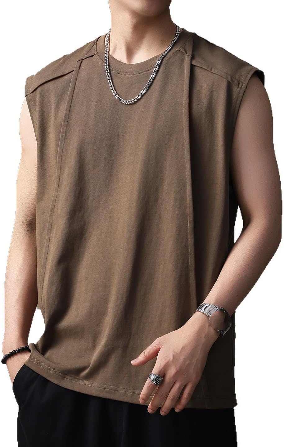 Color Block Sleeveless Vest for Men Basketball Sports T-Shirts
