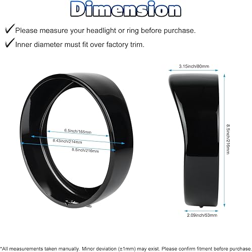 Miniatura 10 de OVOTOR Visor redondo de 7 pulgadas para faros delanteros compatible con Harley 94-14 FLHR Touring Electra Glide motocicleta cromada, paquete de 1