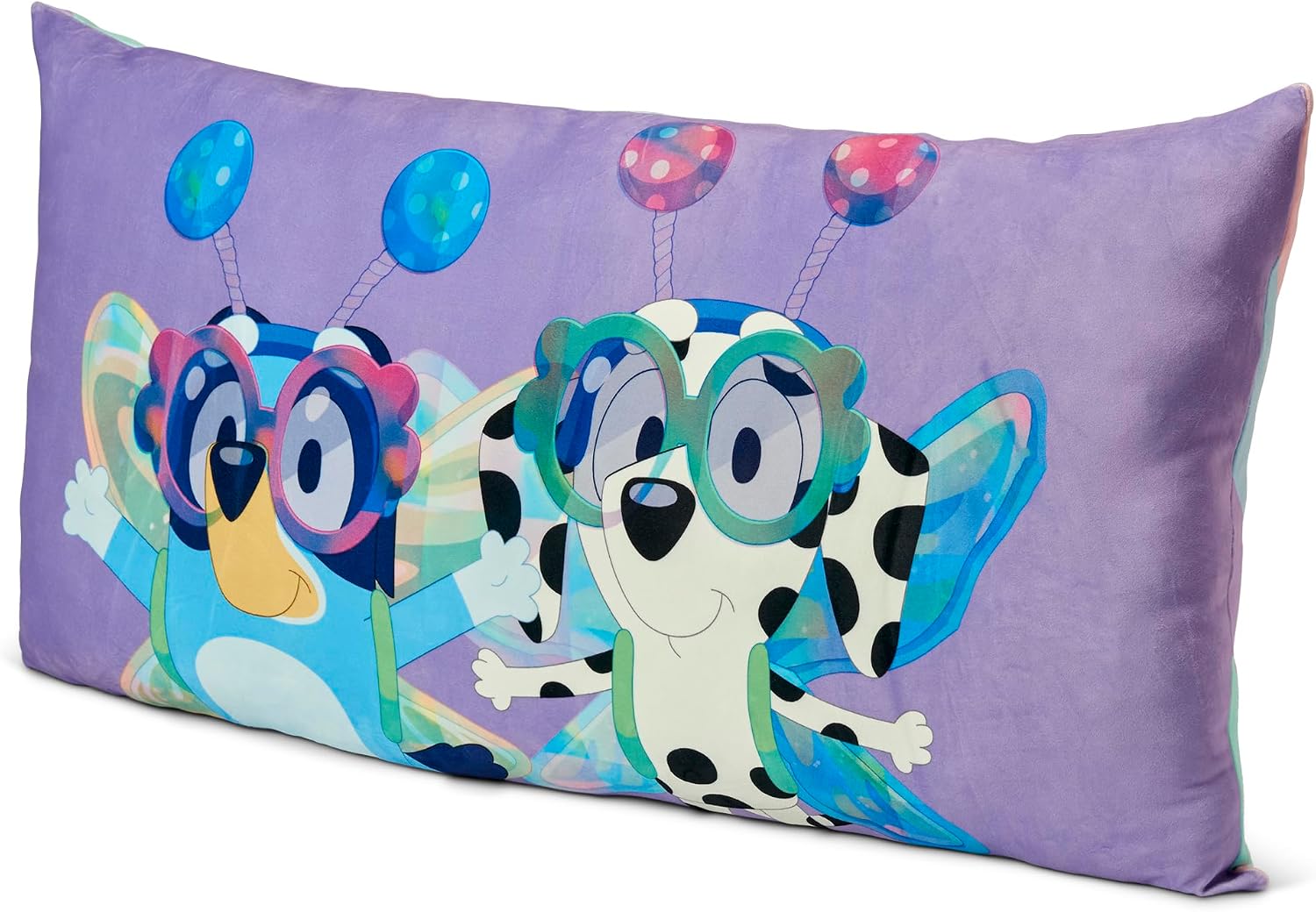 Northwest Bluey and Chloe Cloud Body Pillow – 18 x 36 Inch Reversible Pillow Plush – Soft 100% Polyester Bedding Pillow for Bedroom or Lounge – Cozy Bluey and Friends Design
