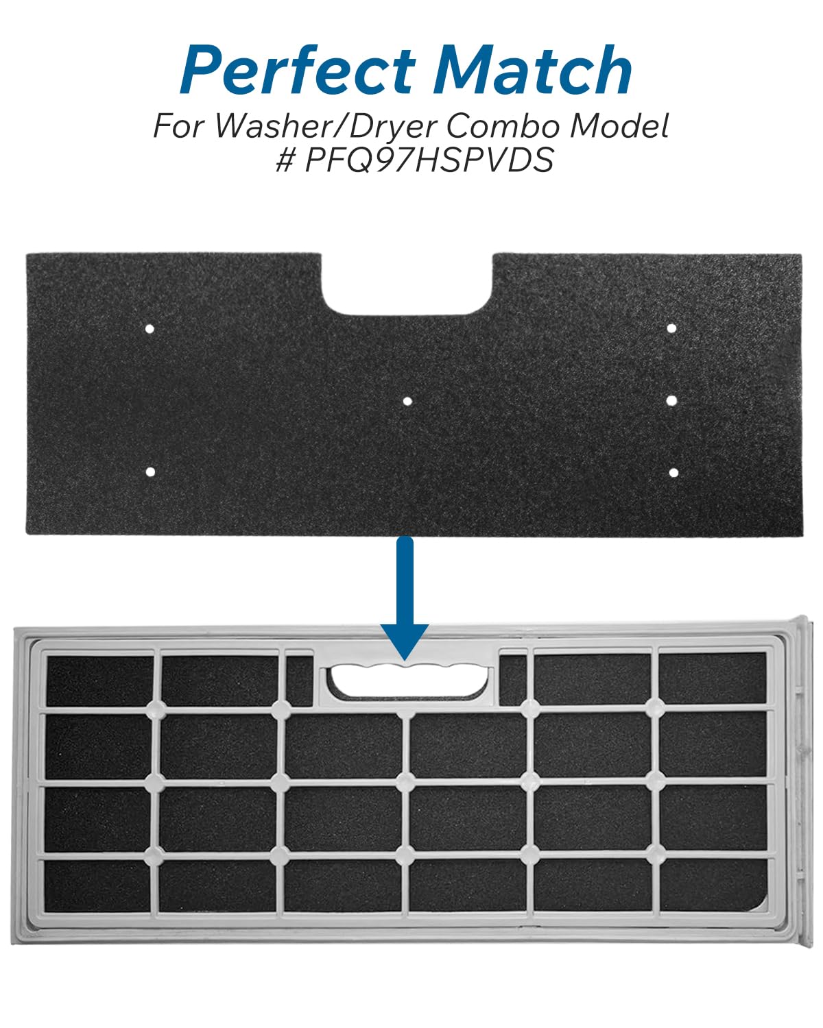 WH01X35719 - Paquete de 4 filtros de pelusa para lavadora y secadora GE Profile - Lavable a mano y reutilizable - Para modelos: PFQ97HSPVDS - Repuesto de filtro de pelusa para secadora - Filtro