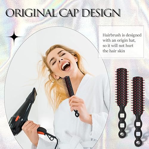 Miniatura 4 de 36 cepillos de pelo a granel para personas sin hogar, cerdas de nailon, cepillo de ventilación para cabello rizado, ondulado, secado por soplado,