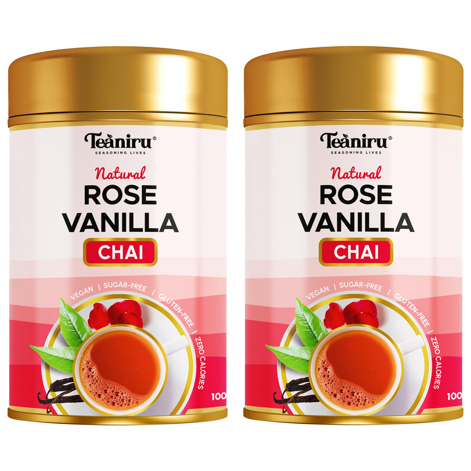 Teaniru , Rose Vanilla Chai - Twin Pack | 100G Each (Pack Of 2) | Flavoured Black Tea With Rose Petals And Vanilla Extract - 100% Natural Chai | Premium Chai Patti In Reusable Tins, 200 Gram (B0CNKKHBDF) Amazon Price History, Amazon Price Tracker