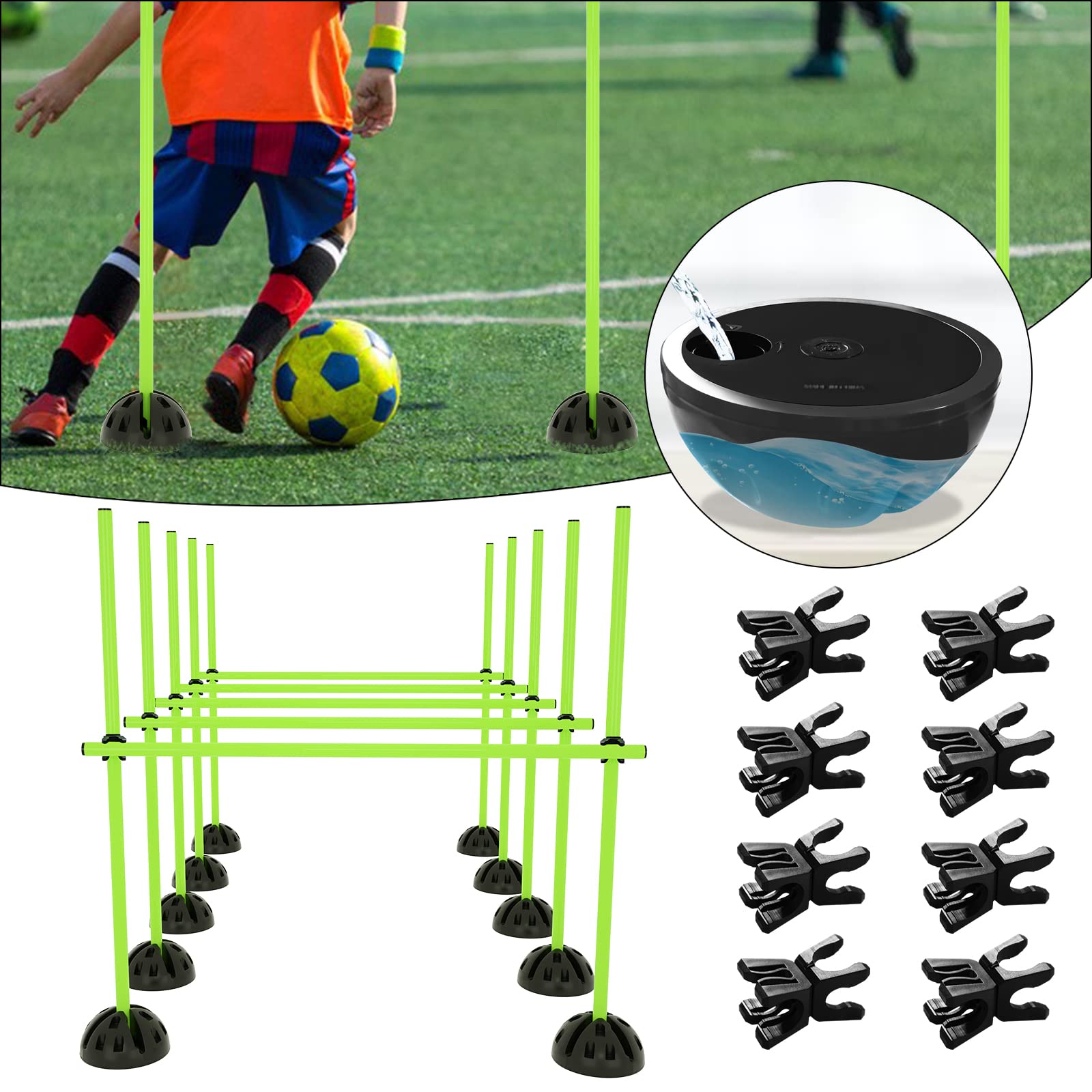 Aufun Agility Sprungstangen-Set, Trainingsstangen für konditionelles, Koordinationshürden für Sprungkraft, Dribbling und Beweglichkeit