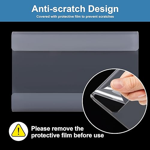 Miniatura 5 de Lesnlok Paquete de 10 soportes acrílicos de montaje en pared de 3 x 5 pulgadas, con cinta adhesiva 3M para oficina, hogar, tienda, restaurante, sin