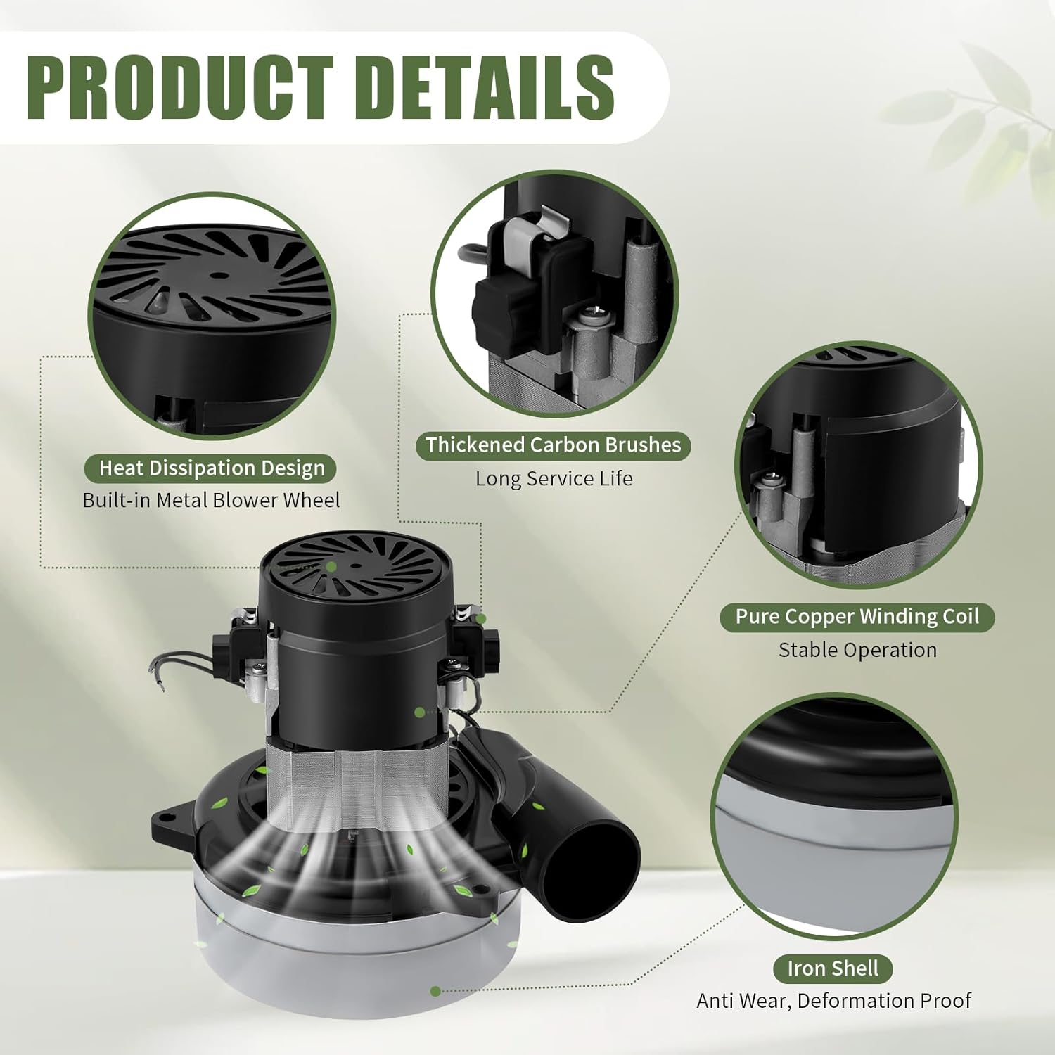 116472-13 116472-00 Vacuum Motor Replacement, 120V 2-Stage Electric Vacuums Pump Blower Motor Compatible with Ametek Lamb or Central Vacuums, Boat Lifts, Industrial Cleaning, Bathing Systems