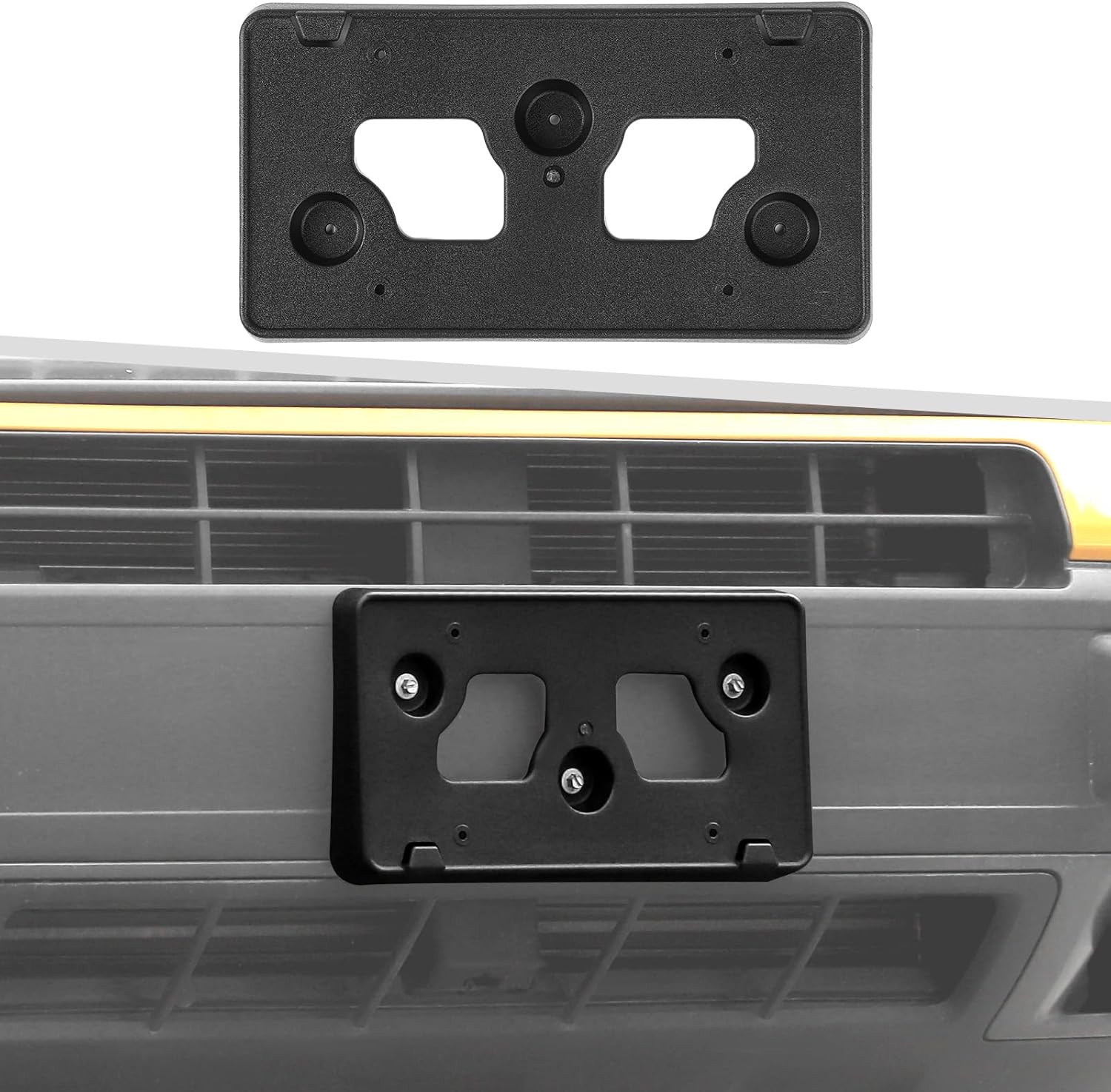 Jimen Fit for Ford Bronco Sport 2021-2024, Front License Plate Holder Frame Tag Mount Bracket (Black)