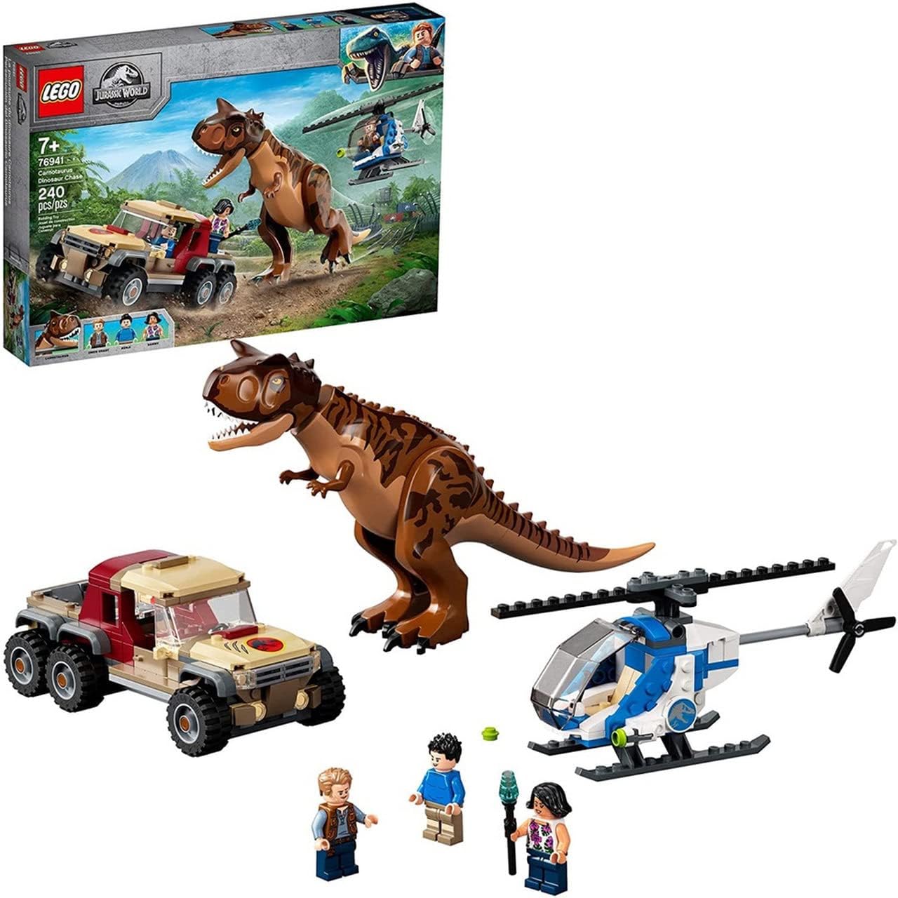 Jurassic World Carnotaurus Dinosaur Chase 76941 Building Kit; Fun Toy Playset for Creative Kids; New 2021 (240 Pieces)