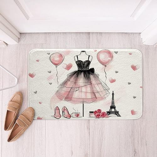 Miniatura 6 de Alfombras de baño para niños con guitarra eléctrica, notas musicales, elegantes alfombras retro, decoración de habitación de niños y niñas,