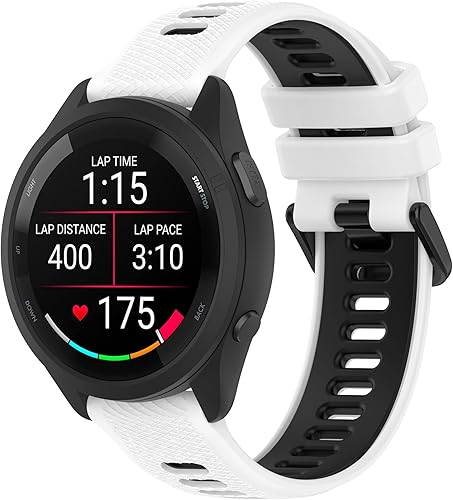 Miniatura 1 de Correas de reloj Garmin Forerunner 265S 255S, 0.709 in de liberación rápida de silicona duradera correas de repuesto para Garmin Vivoactive