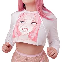 Lewd Fashion Anime Girl Crop Hoodie Sweatshirt