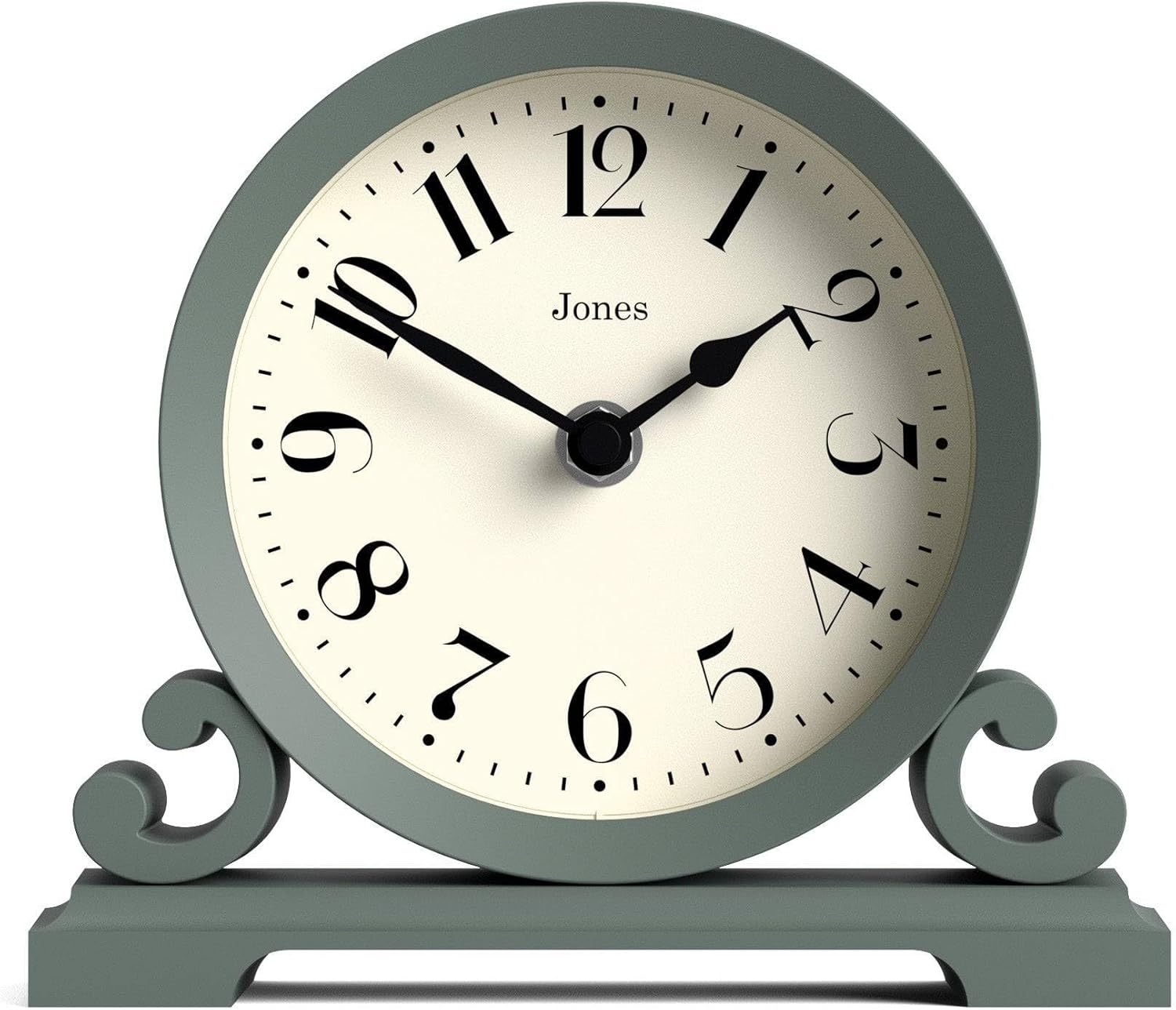 JONES CLOCKS Saloon – Reloj de repisa  Diseño tradicional de doble desplazamiento  Verde  Estilo clásico contemporáneo para escritorio, mesa,