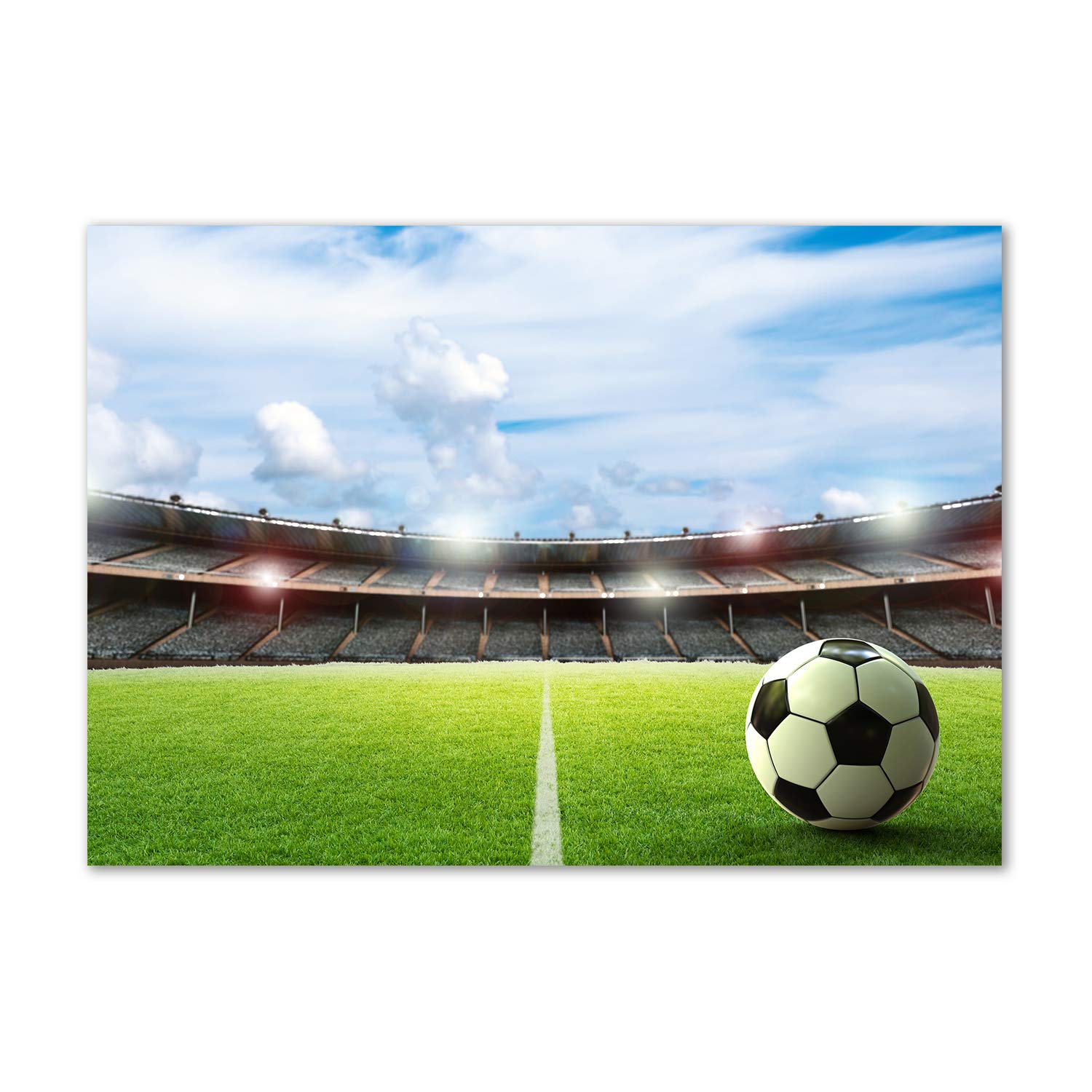 Mural art tableau acrylique football moderne de salon vert